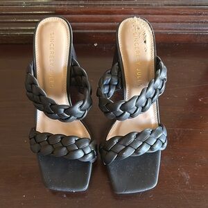 Sincerly Jules Black Braided Women's Sandals
